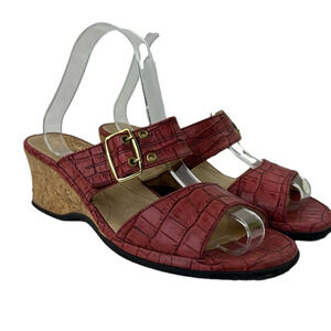 Rhode Red Leather Slip On Sandals size 6 ½